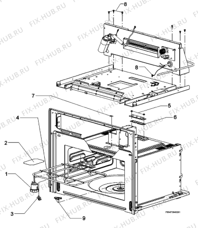 Взрыв-схема микроволновой печи Electrolux EMC38905X - Схема узла Section 4